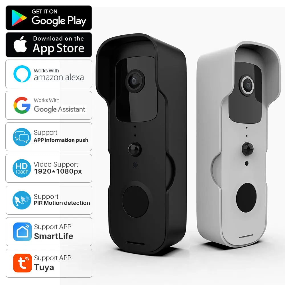 Tuya Smart Video Doorbell – 1080P WiFi, Two-Way Audio