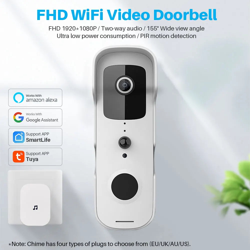 Tuya Smart Video Doorbell – 1080P WiFi, Two-Way Audio