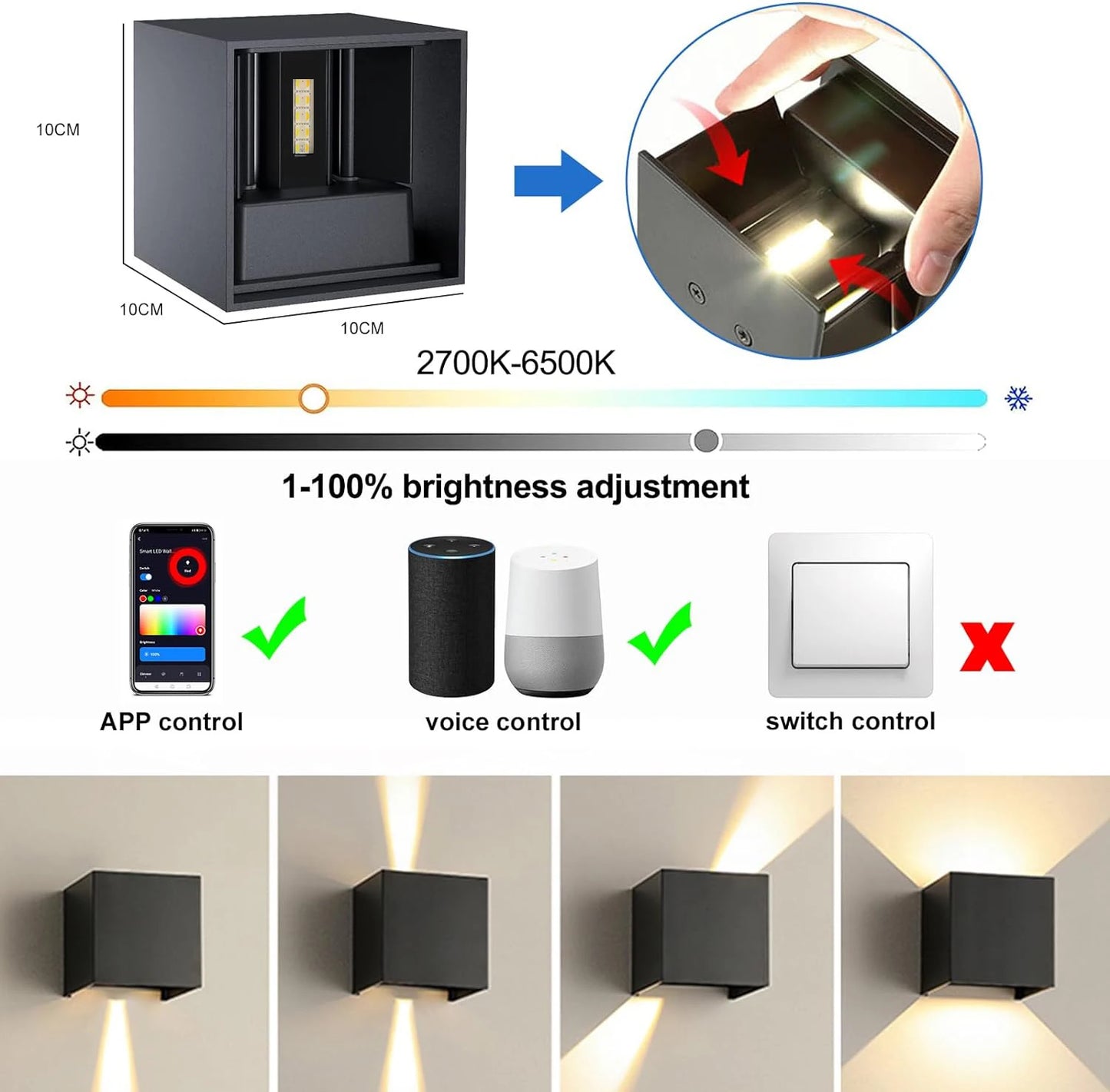 Tuya Smart Outdoor Wall Light