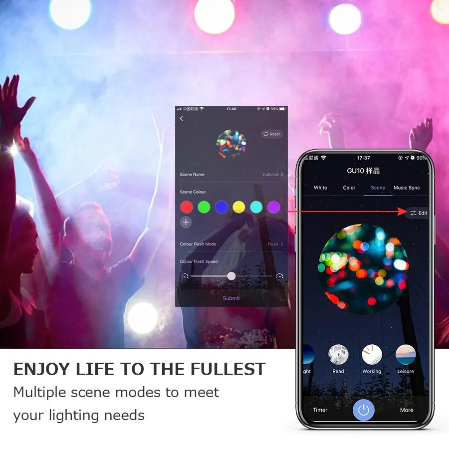 Tuya GU10 WiFi Bluetooth Dimmable LED Smart Light Bulb