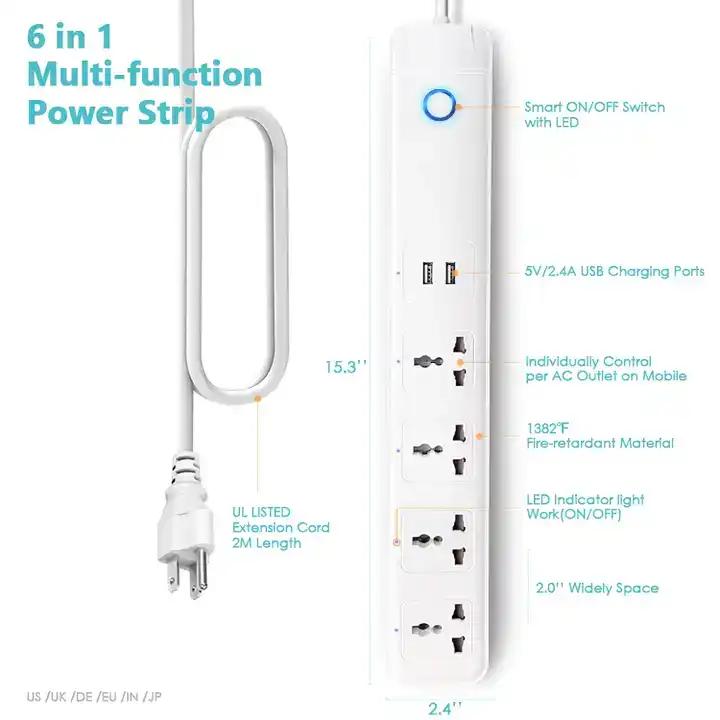 Smart Power Strip with 4 AC Outlets and 2 USB ports CorunSmart