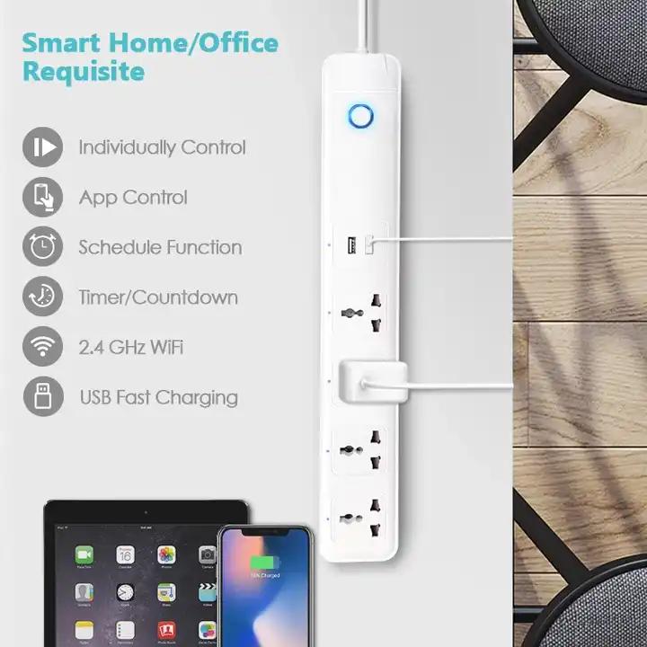 Smart Power Strip with 4 AC Outlets and 2 USB ports CorunSmart
